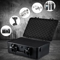 Flight Case Black Lockable Carrying Case for Measurement Instruments, 44x34.5x18cm Portable Case Protective Safe Storage Toolbox