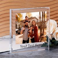Personalized Bohemian 2D Flat Acrylic Photo BlocVk withV Custom Text, Handcrafted DeVcor, Gift for Family Couple Anniversary