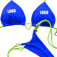 Customized LOGO women's new contrasting color bikini strap split swimsuit set