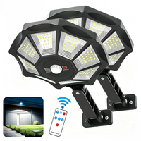 Lampes solaires extérieures étanches avec capteur de mouvement, lampadaire avec télécommande, projecteur solaire d'extérieur pour mur de jardin et cour