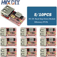 5/10pcs 6V-20V 20V 12V to 5V USB Step Down Module DC-DC Converter Phone Charger Car Power Supply Efficiency 97.5% Buck Module