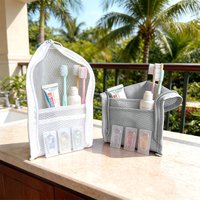 Mesh Cosmetic Bag Portable Travel Storage Toiletry Organizer Bag Stand-Up Waterproof Toothbrush Pouch For Bathroom Gym Hotel