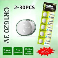 2-30PCS 3V CR1620 battery button battery suitable for watches, car audio speakers, scales, shavers DL1620 BR1620 lithium cell