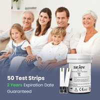 Sejoy Blood Glucose Meter Kit 50pcs Test Strips Lancets for Diabetes Monitor Digital Glucometer Blood Sugar Meter,Test Strips Sold Separately