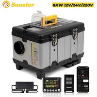 TB10 8KW Toolbox Diesel Air Heater 12V/24V/220V With Adapter/Auto Thermostat/Bluetooth App/Display For Truck Car Parking Heater
