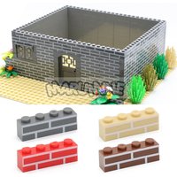 Marumine MOC Bricks 100PCS 1x4 House Wall Building Blocks Cube Parts Compatible with 15533 Construction Idea Accessories Parts