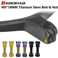 KOCEVLO Titanium Alloy TC4 Stem Bolts M5x18mm Bicycle Handlebar Stem Screw With Washer MTB Road Bike Stem Riser Screw