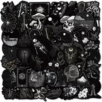 10/50Pcs Cool Gothic Dark Black White Graffiti Sticker Aesthetic Decorative Decals Luggage Laptop Phone Diary Scrapbook Stickers