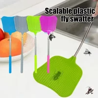 Long Handle Telescopic Fly Swatters Durable Plastic Flyswatter Anti Slip Handle Mosquito Swatter Multi-purpose Repellent Tools