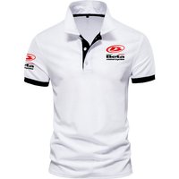 Luxury 30% cotton men's POLO shirt fashion classic lapel T-shirt motorcycle beta printed Comfortable cotton men's golf shirt