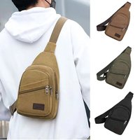 New large capacity men's chest bag, high-quality lightweight canvas chest bag, space layered sling bag