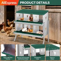 Galvanized Steel Chicken Coop with 10 Compartments – Rust-Resistant, Easy to Clean, Wall-Mounted – Ideal for Quick Egg Collection