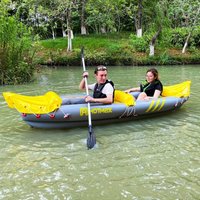 Customized PVC Hot Selling Outdoor Drop-stitch Inflatable Kayak For 2 Persons With Aluminum Oars And Pump