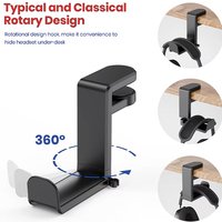 No Punch Table Clip Hook Headphone Holder 360 Degree Rotating Headphone Holder Miscellaneous Storage Hanging Hot Selling
