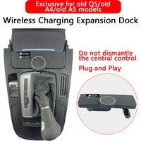 For Audi Q5/A4L/A5/RS4/RS5 magnetic wireless car charger with built-in retractable data cable for fast charging For Samsung