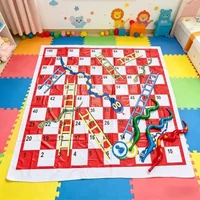Portable PVC Snake Ladder Mat Family Board Game Inflatable Snakes With Dice Outdoor Travel Children Adult Game Play Tools Toy