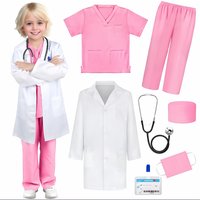 Children's Surgical Costume Play Doctor Nurse Outfit Performance White Lab Coat Toddler Kids Medical Healthcare Attire