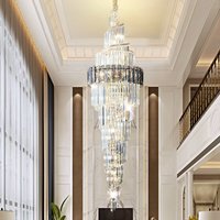 Light Luxury Large Chandelier Spiral Staircase Chandelier Luxurious And Atmospheric Duplex Villa Hotel Lobby Chandelier