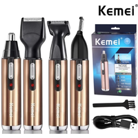 Kemei-6660 Nose Hair Trimmer For Nose Ear Cleaner Rechargeable Nose Trimmer Beard Trimer For Men Shaver Eyebrow Grooming Set