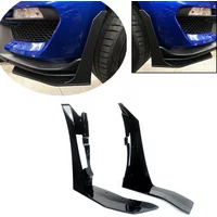 Schwarz glänzend für 15-22 Ford Mustang GT500 Front stoßstange Ecke Winglet Splitter