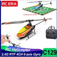 C129 RC Helicopter RTF 4CH 6-axis Gyro Automatic Stable One-key Take-off/landing Durable Coreless Motor Part for Adult Kids Gift
