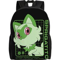 Bandai backpacks Pokemon Sprigatito Stats Daypack mochila High School Sturdy Shoulder Rucksack