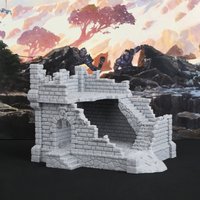 RPG Ruins Building Terrain – 25-28mm Scale Collectible Model for Fantasy Adventures & RPG Game Scene Creations