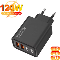 4 Port USB Charger Total 120W Type C Fast Charge Mobile Phone Adapter For iPhone Samsung Xiaomi Huawei Quick Charge Wall Charger
