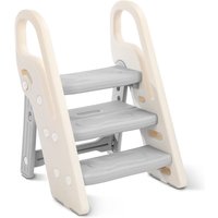 Foldable Step Stool for Kids, 2 Steps 3 Steps Height Adjustable Toddler Step Stool, Toilet Steps for Potty Training, Learning T