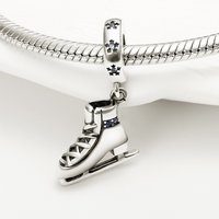 New Collection 925 Sterling Silver Winter Series Skating Ice-skate Charm Charms Fit DlY Bracelet Necklaces Jewelry Fine Gifts