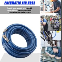 Pneumatic PVC Hose 15M Blue Flexible Pneumatic PVC Hose with Quick Connector for Air Compressor