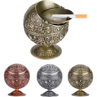 Globe Ashtray with Cover Fashion Personality Multifunctional Home Room Tellurian Retro Ashtray