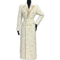 Double Breasted Suit Collar Windbreaker Butumn New English style Formal Suit Jacket Camel Long Coat