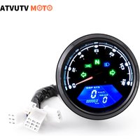 Universal Motorcycle 12000RMP LCD Speedometer Odometer Tachometer W Sensor 1-4 Cylinders Motorbike Gauge Motorcycle Digital Dash