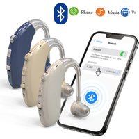 Rechargeable Bluetooth Hearing Aid for Seniors Adults Digital 16 Channel BTE Hearing Aids with Noise Cancelling