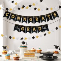 2026 Graduation Banner Garland Star Bunting Set Graduate Congratulation Congrats Paper Garland Flags Party Supplies You did it