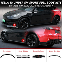 For Tesla Model Y 2020-2024 EM Sport Full Body Kits Tuning ABS Front Bumper Lip Side Splitter Rear Diffuser Auto Modificatio Car