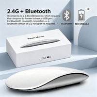 Slim Silent Bluetooth Wireless Mouse Rechargeable for Mac Windows iOS Android 2.4G + Bluetooth