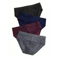 4 Pieces Ice Silk Material Men's Underwear Summer Style Cool and Comfortable Breathable Mesh Underwear Men's Briefs