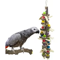 Parrot Bite Toys Wooden Natural Medium To Large Parrot Supplies Bird Cage Accessories Bird Toys Parrot Accessories
