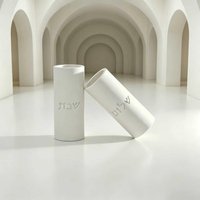 2Pcs/Set Only Silicone Mold for Tall Cylindrical Jewish Candle Holder with Hebrew Letters DIY Resin Gypsum Epoxy Casting Mold fo