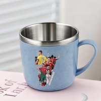 CR7 Stainless Steel Water Cups Cartoon Football Star Ronaldos Coffee Milk Mugs Cute Home Toothbrush Drinking Cup Boys Girls Gift
