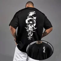 Cotton Mens T-shirt Print Casual Short Sleeve Outdoors Sports Jogging Loose Tees Daily Street Quality T-shirt Summer Black White