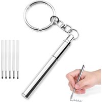 6.3cm Portable Tool Pen Ballpoint Pen Creative Metal Keychain Stainless Steel Ergonomic Ballpoint Pen SchoolOffice Mini Keychain