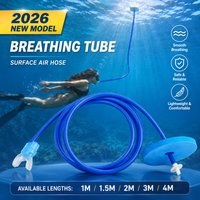 1/ 2/3/4m Snorkel Snorkeling Full Dry Breathing Tube Anti Choking Diving Equipment Scuba Gear Swimming Training Foldable Design