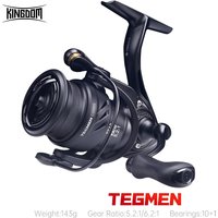 Kingdom Tegmen 5.2:1 6.2:1 143g Spinning Fishing Reels High Speed Gear Ratio Light Carbon Fiber Body Drag 10+1 Bearing Quantity