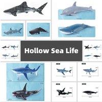 PVC Bionics Sea Life Action Figures Hollow Simulated Marine Animals Humpback Whale Shark Beluga Dolphin Decor Toys For Kids Gift