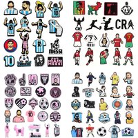 16-25Pcs Football Star Shoe Charms For Slides Clog Sandals Shoes Decorations Accessories Buckle For Christmas Birthday Gifts
