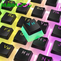 MAIMOOO Russian Layout Pudding Keycaps PBT Game Translucent Keycap for Mechanical Keyboards Diy Keycap Double Full 117 Key ISO