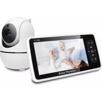 New 5 inch Video Baby Monitor with Camera and Audio, 4X Zoom, 22Hrs Battery, 1000ft Range 2-Way Audio Temperature Sensor Lullaby